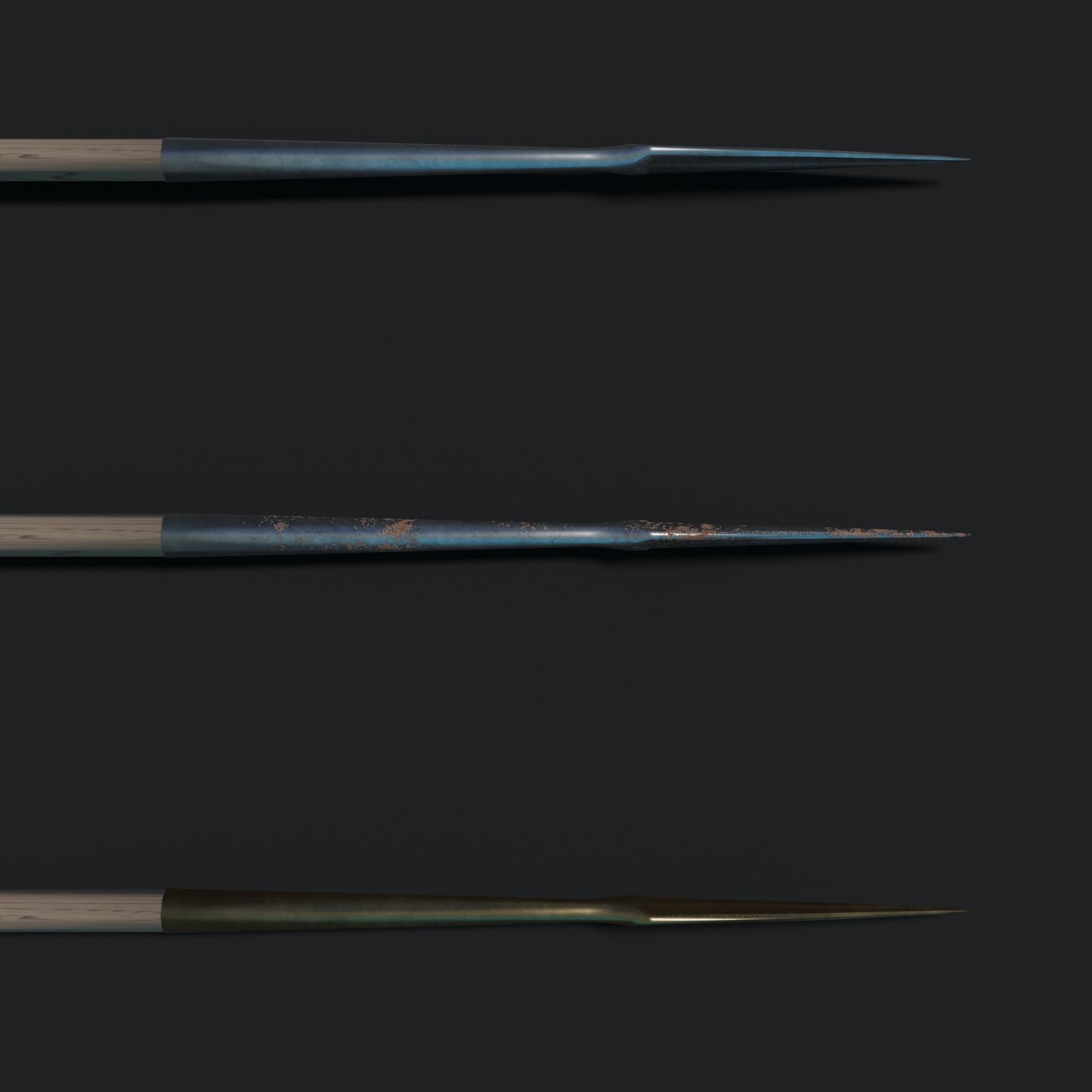 Ancient Macedonian Xyston Lance Low-poly 3D model_2