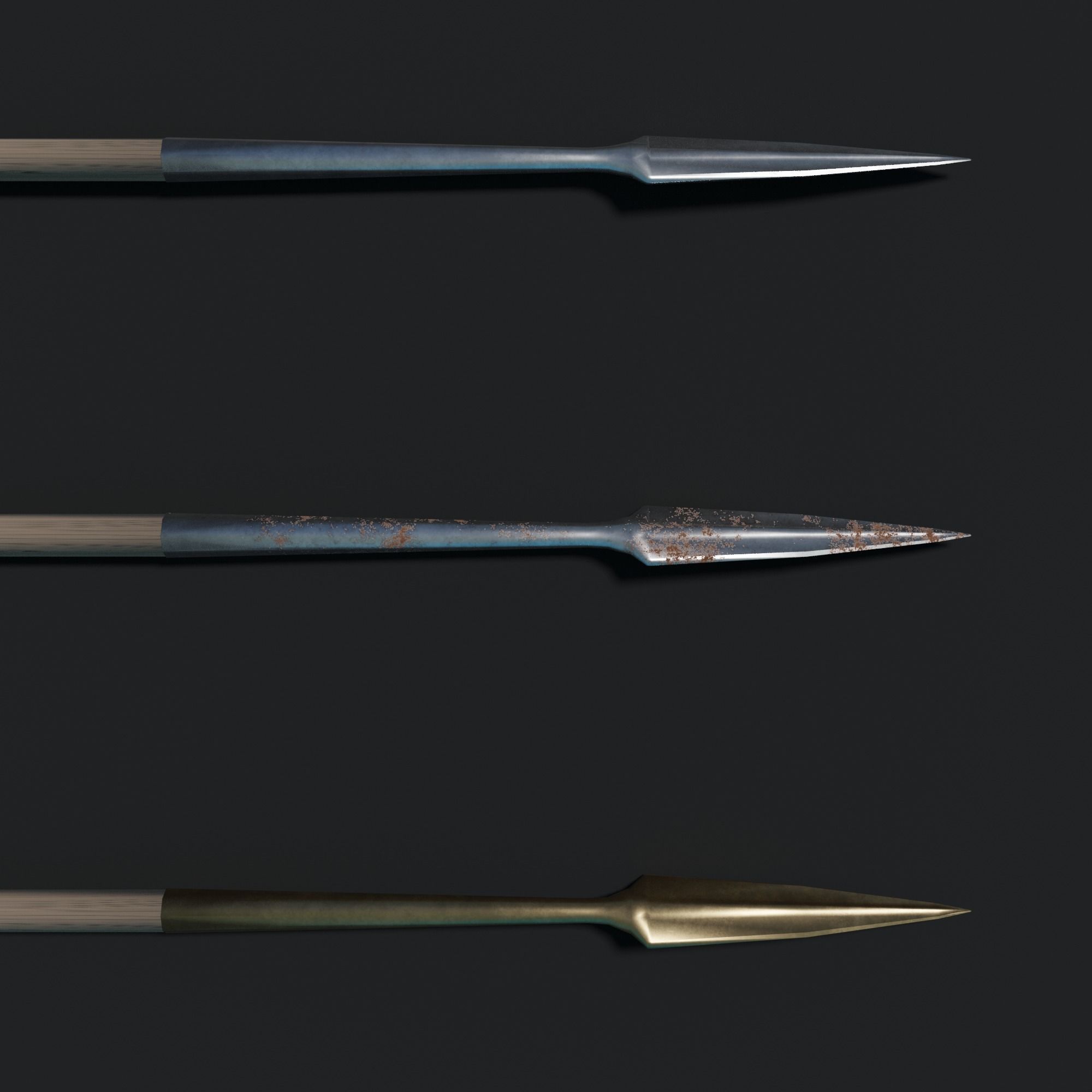 Ancient Macedonian Xyston Lance Low-poly 3D model_1