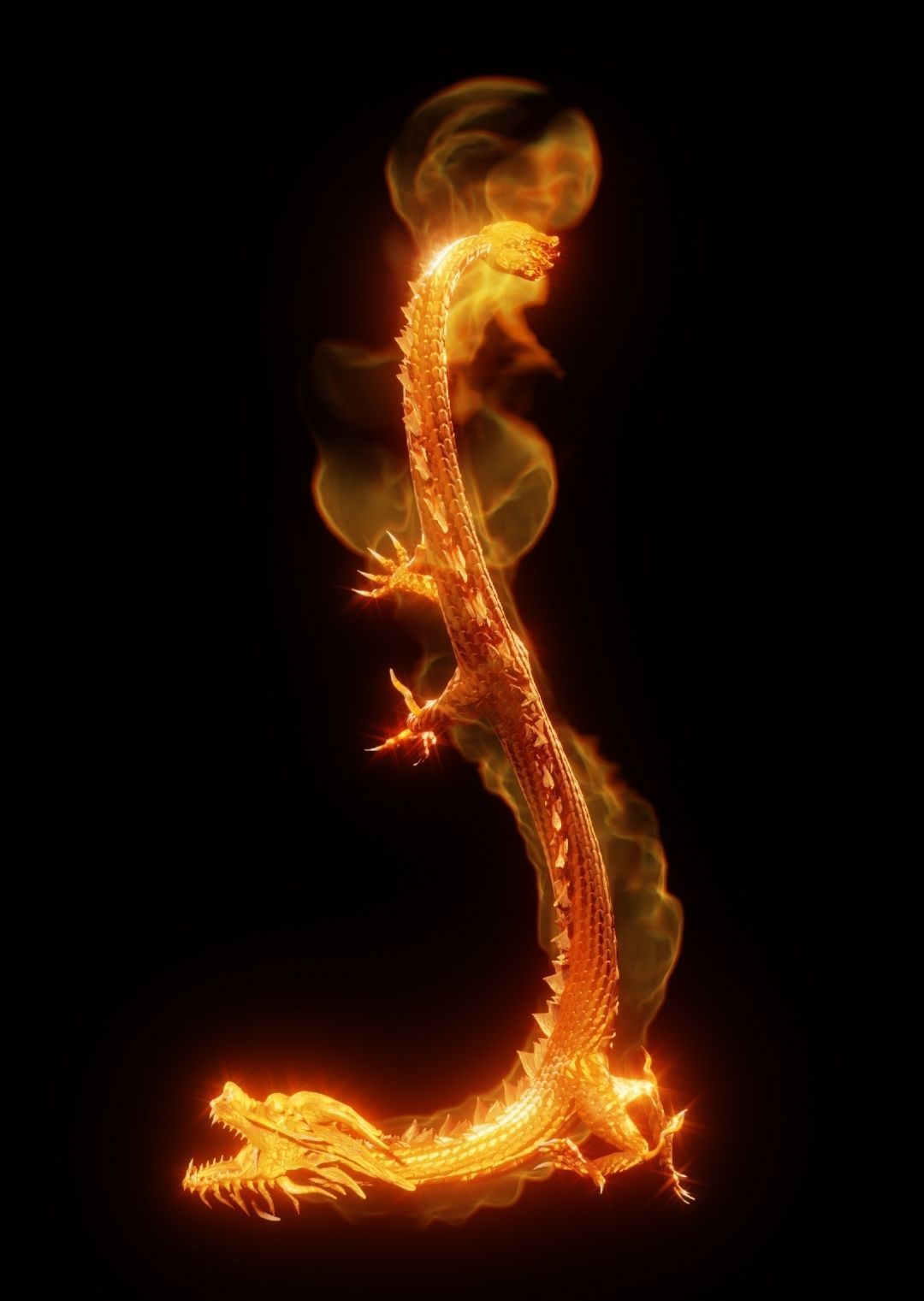 Hong Kong Dragon - Fire Dragon Low-poly 3D model_4
