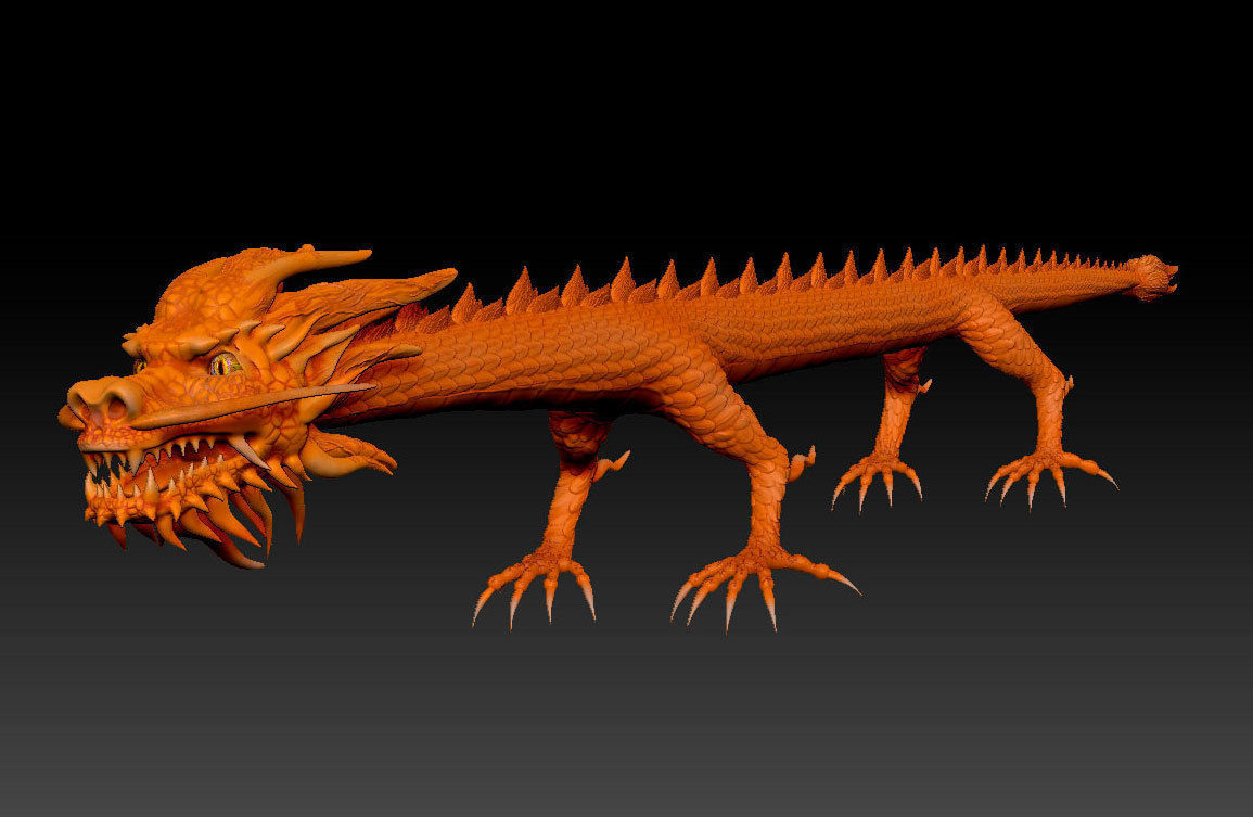 Hong Kong Dragon - Fire Dragon Low-poly 3D model_2