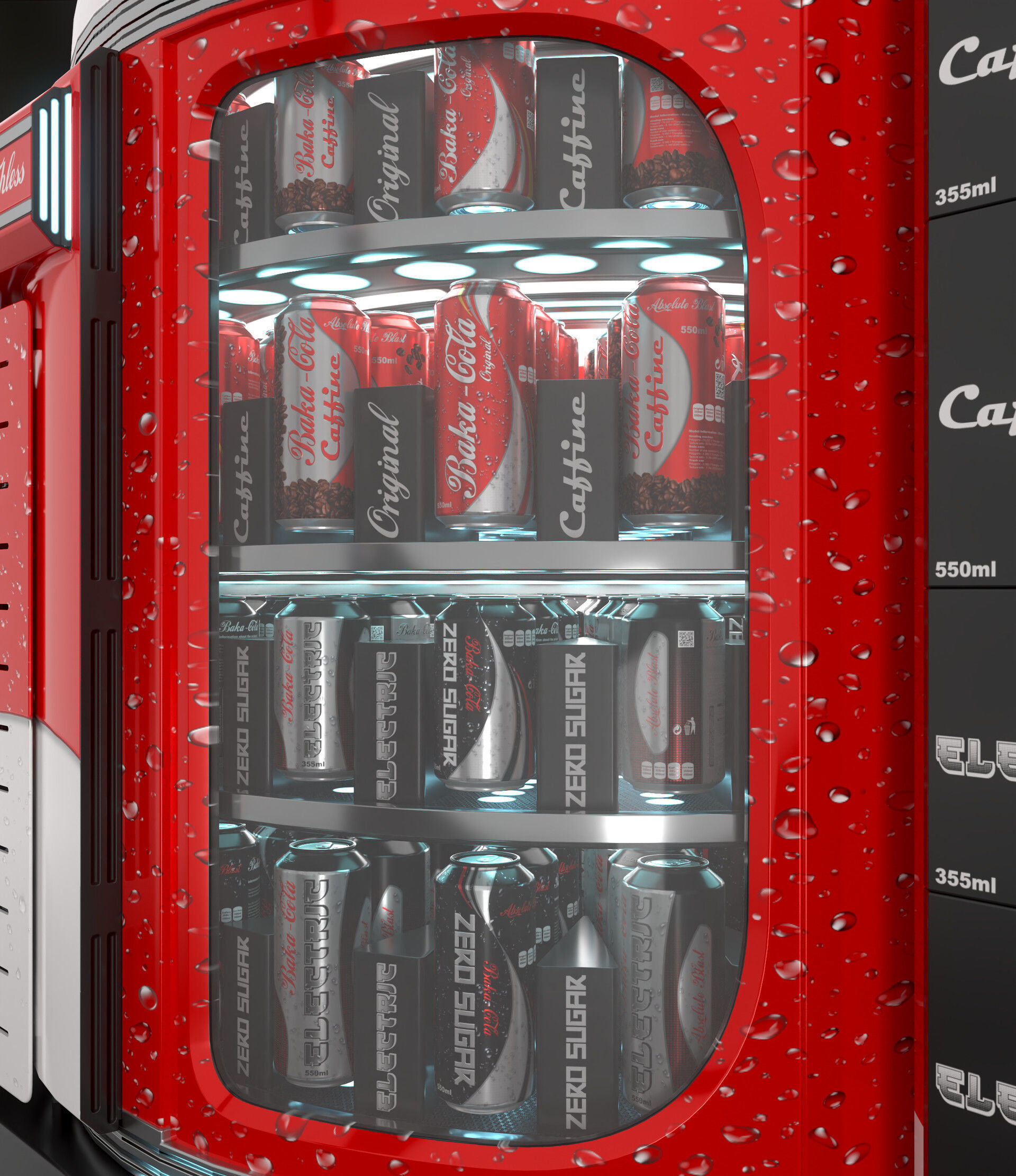 Baka - Cola Vending Machine- Cans  3D model_4