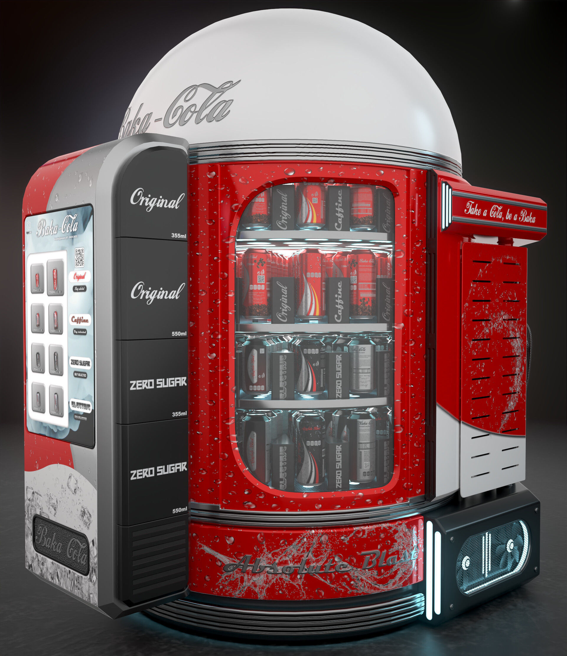 Baka - Cola Vending Machine- Cans  3D model_3