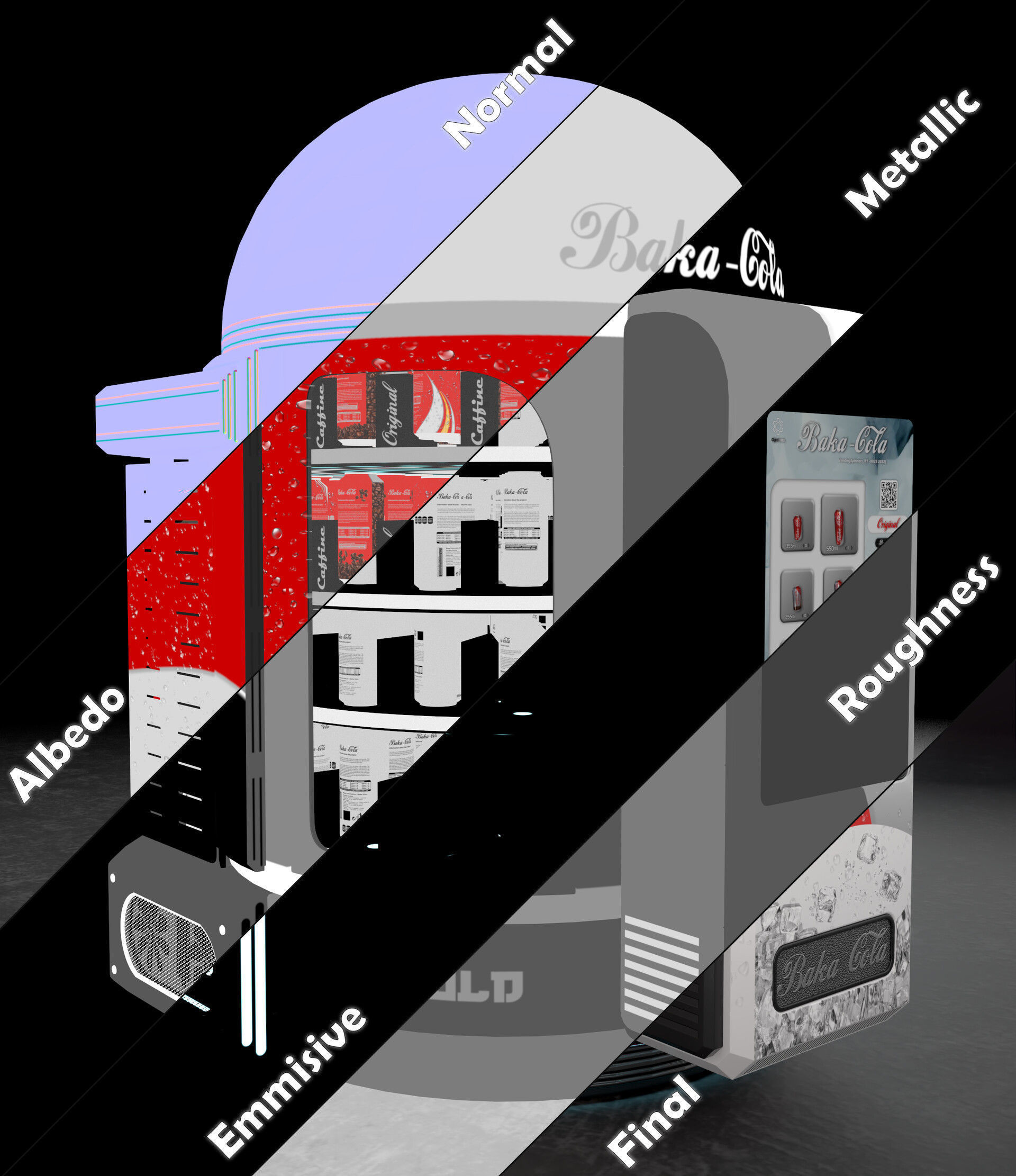 Baka - Cola Vending Machine- Cans  3D model_11