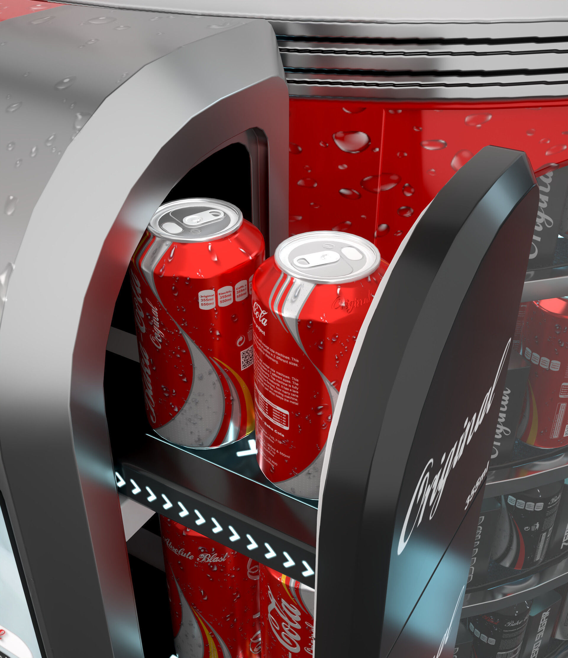 Baka - Cola Vending Machine- Cans  3D model_7