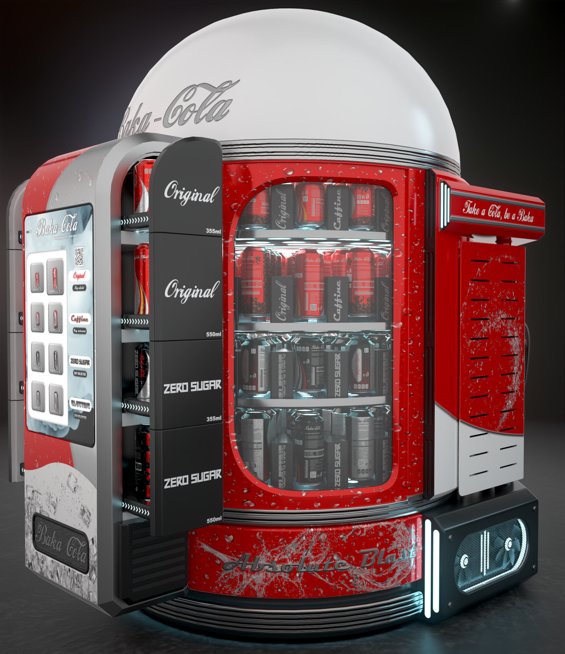Baka - Cola Vending Machine- Cans  3D model_6