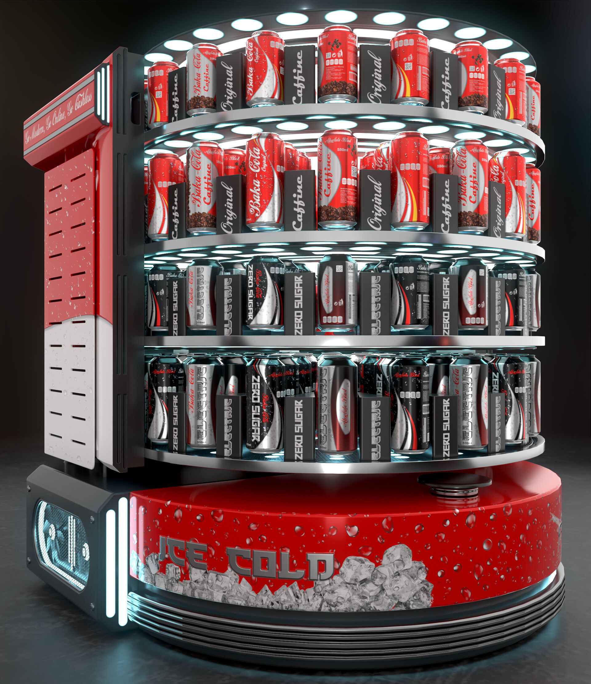 Baka - Cola Vending Machine- Cans  3D model_10