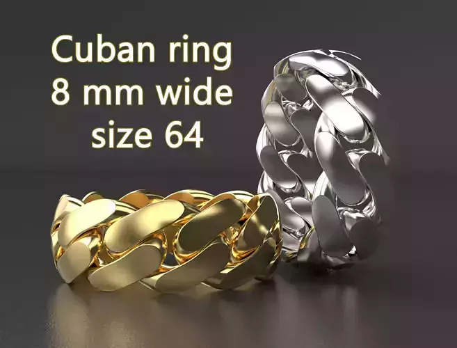 Cuban ring 8 mm wide size 64 3D print model