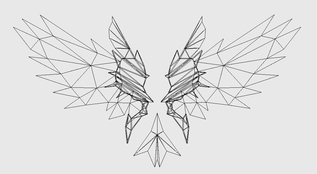 Futuristic Wing Low-poly 3D model_11