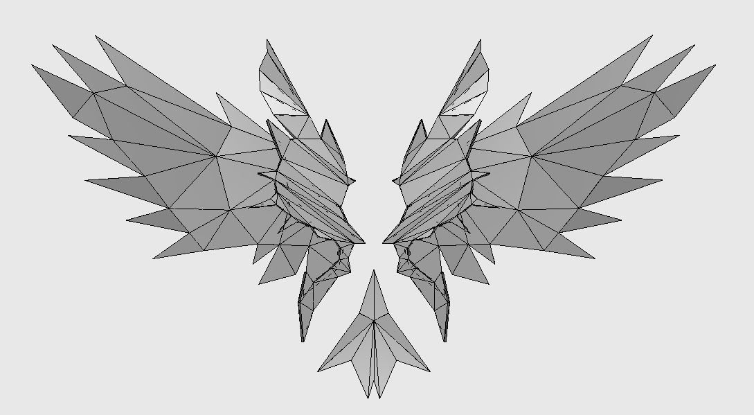 Futuristic Wing Low-poly 3D model_6