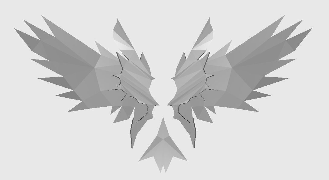 Futuristic Wing Low-poly 3D model_5