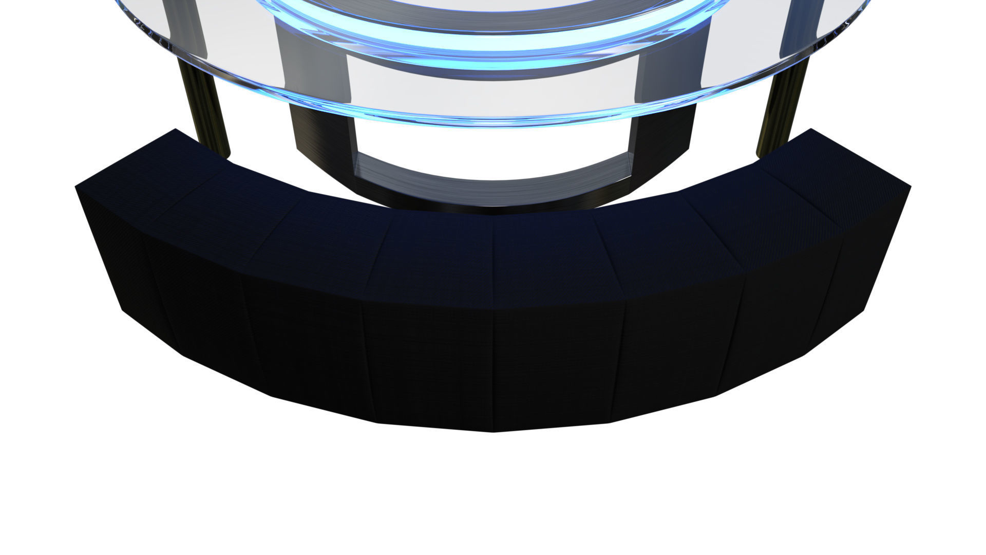 Anchor News Desk and Couch 3D model_2