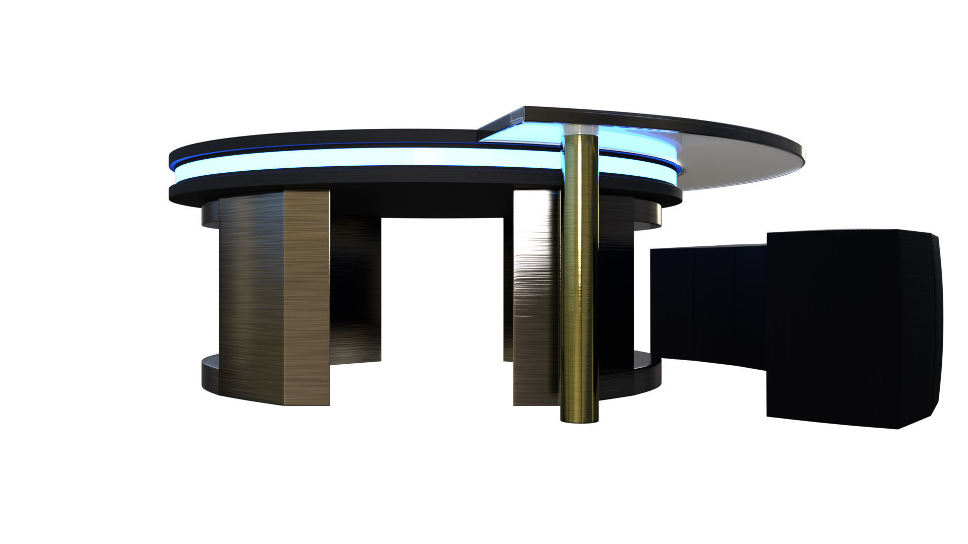 Anchor News Desk and Couch 3D model_5