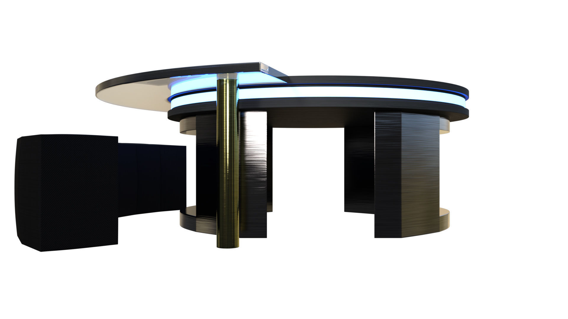 Anchor News Desk and Couch 3D model_7