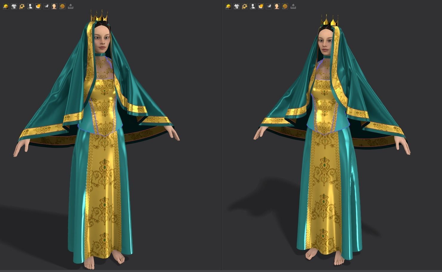 Sultan Dress Low-poly 3D model_1