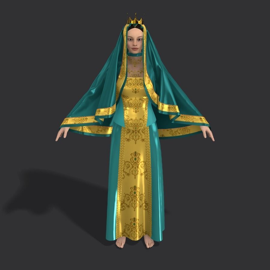 Sultan Dress Low-poly 3D model_6