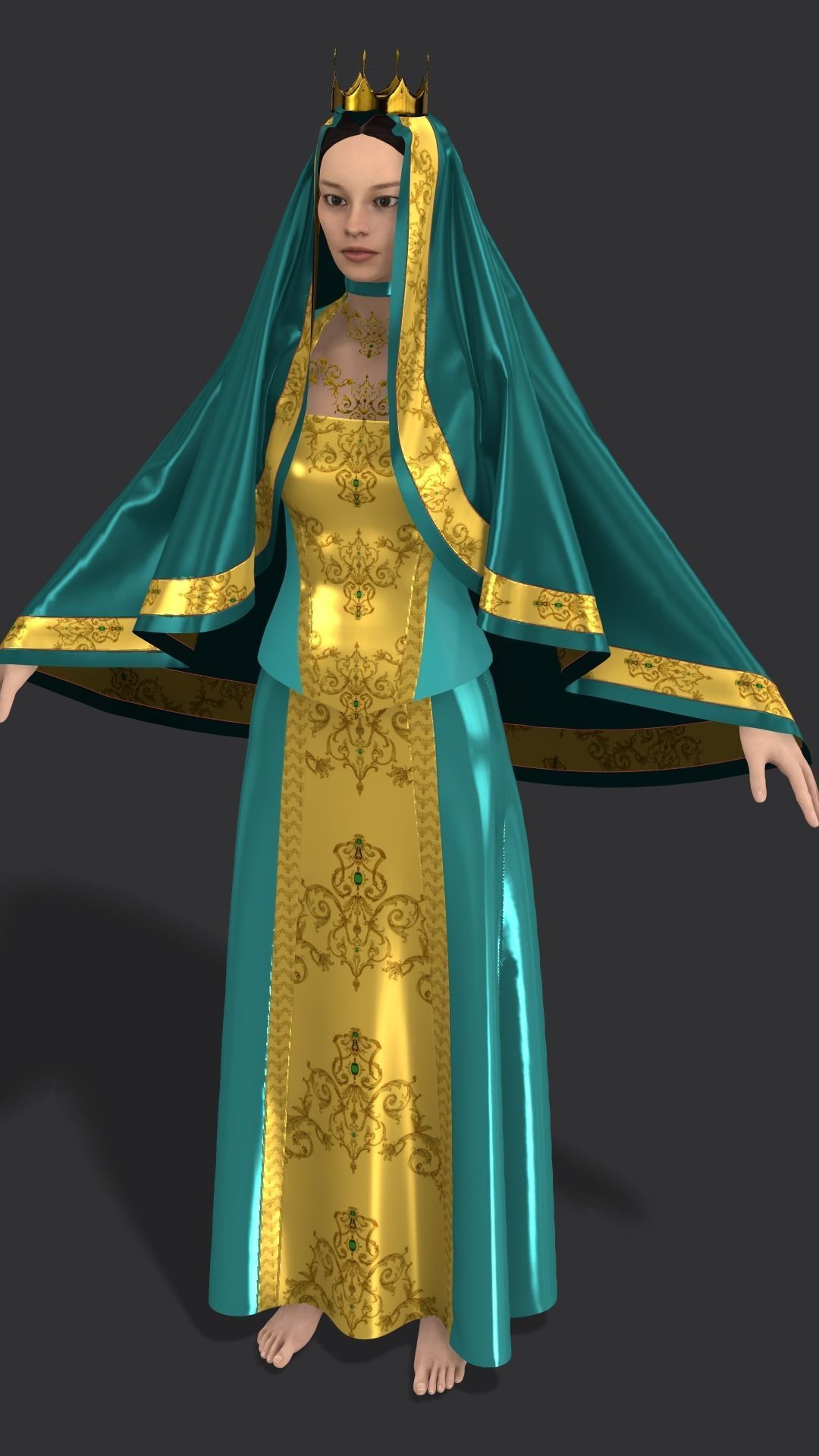 Sultan Dress Low-poly 3D model_3