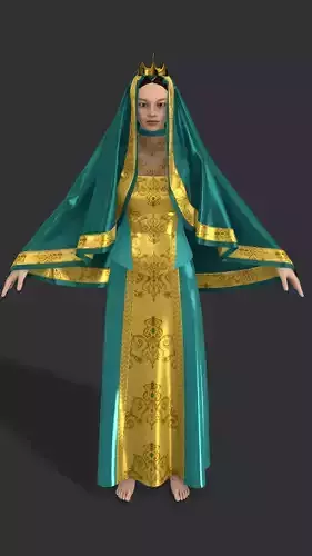 Sultan Dress Low-poly 3D model