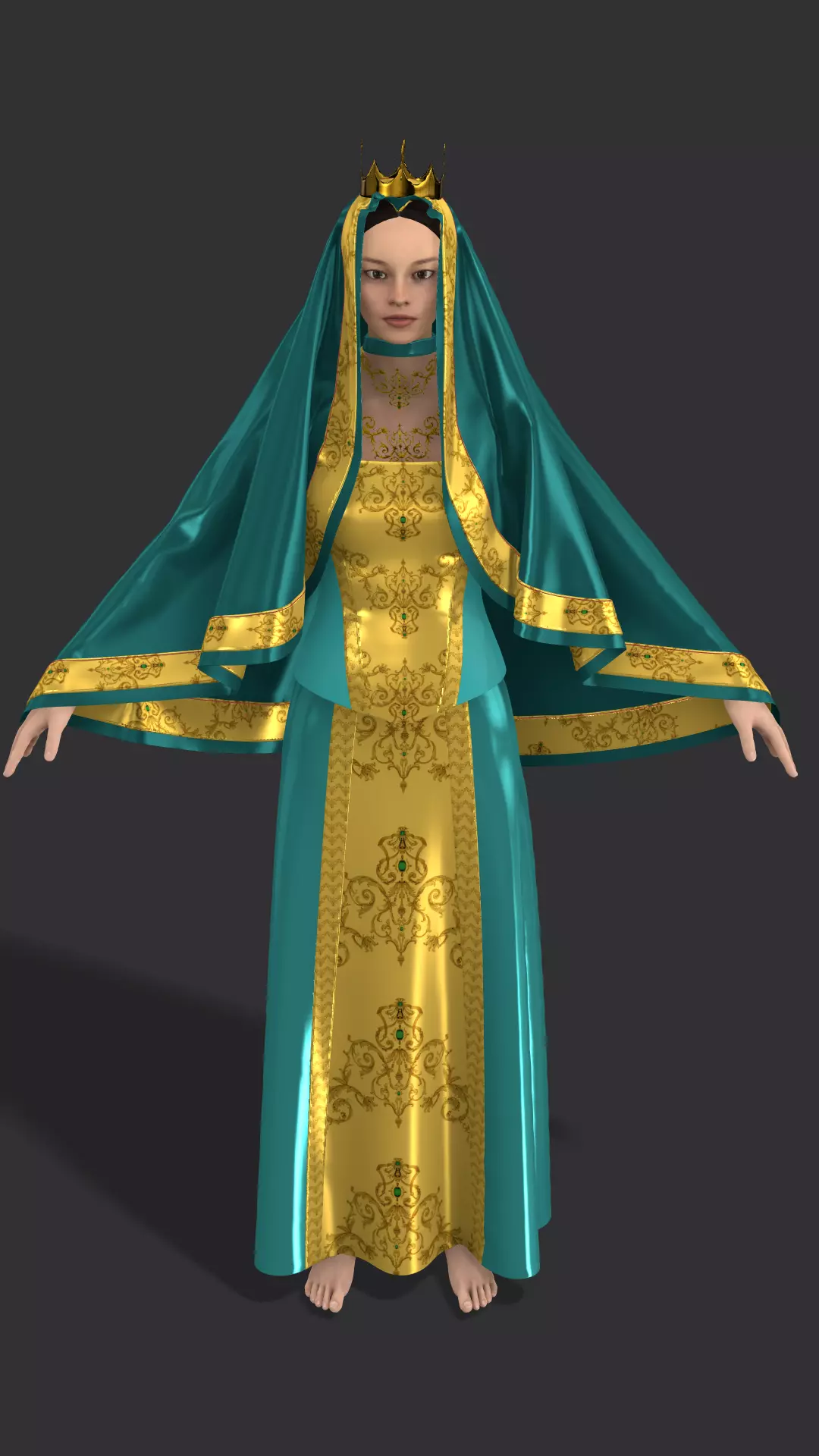 Sultan Dress Low-poly 3D model_0