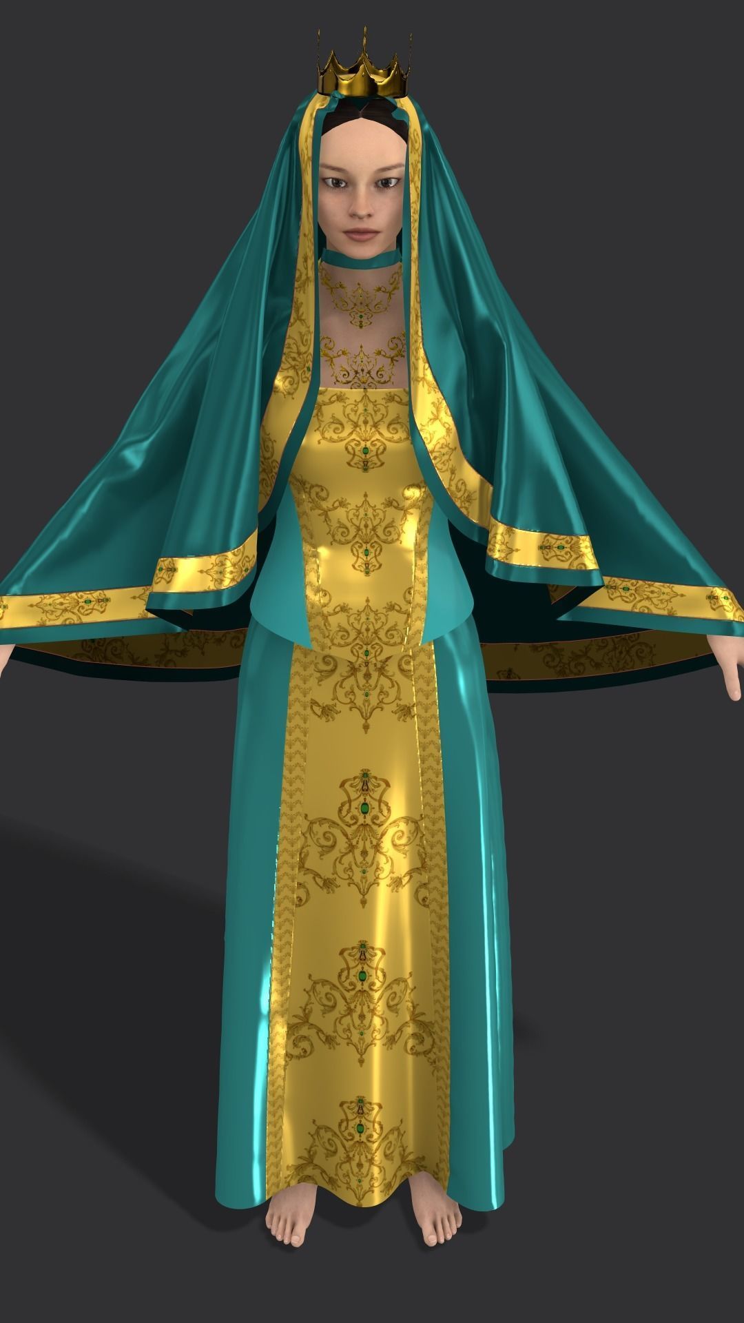 Sultan Dress Low-poly 3D model_4