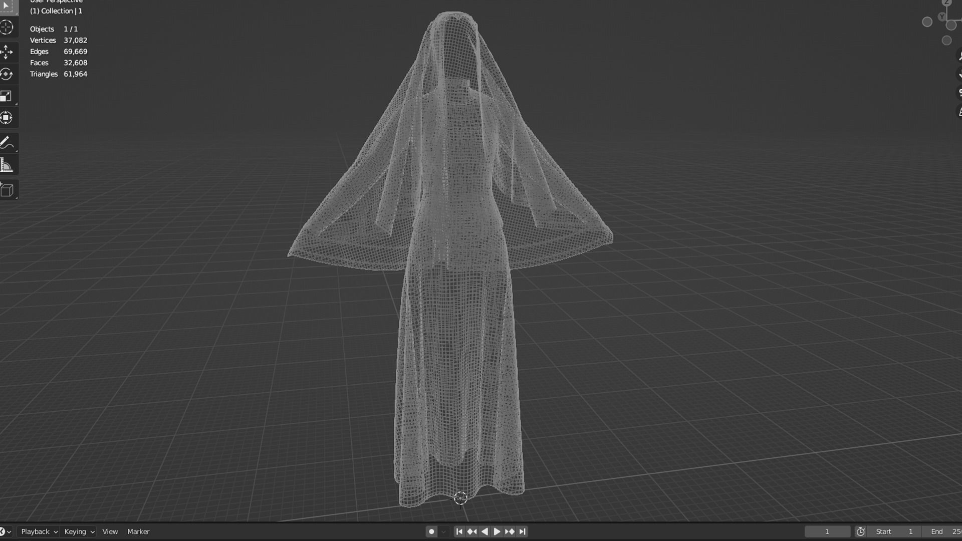 Sultan Dress Low-poly 3D model_2