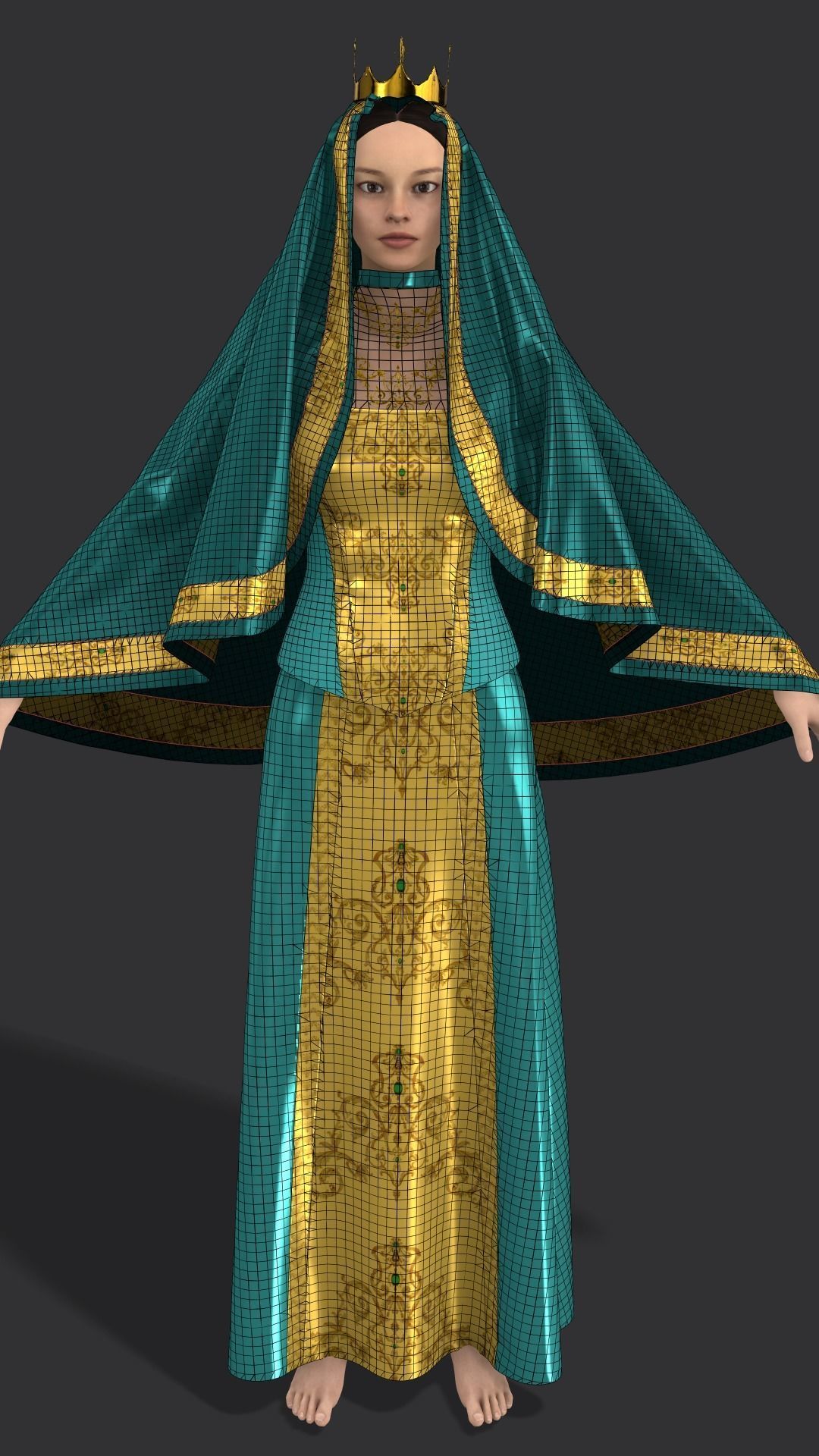 Sultan Dress Low-poly 3D model_9