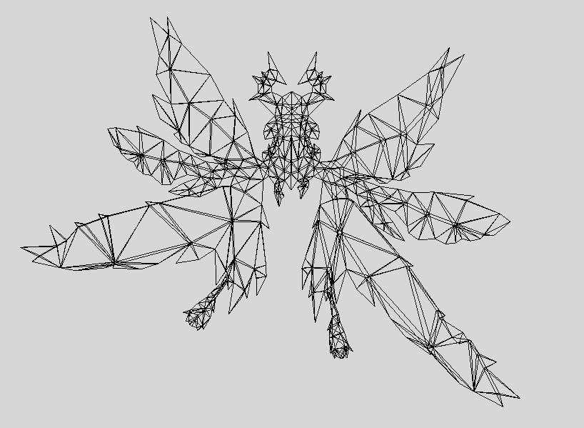 Futuristic Butterfly Wing Low-poly 3D model_3