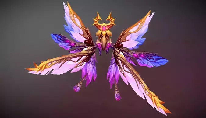 Futuristic Butterfly Wing Low-poly 3D model