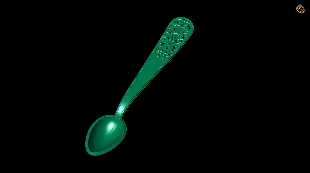 tea spoon  -  gold spoon- silver spoon - 3d print file 3D print model_3