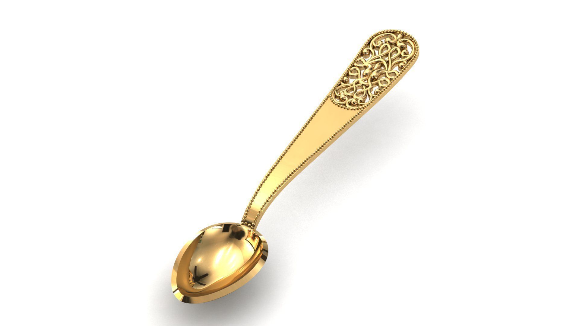 tea spoon  -  gold spoon- silver spoon - 3d print file 3D print model_1
