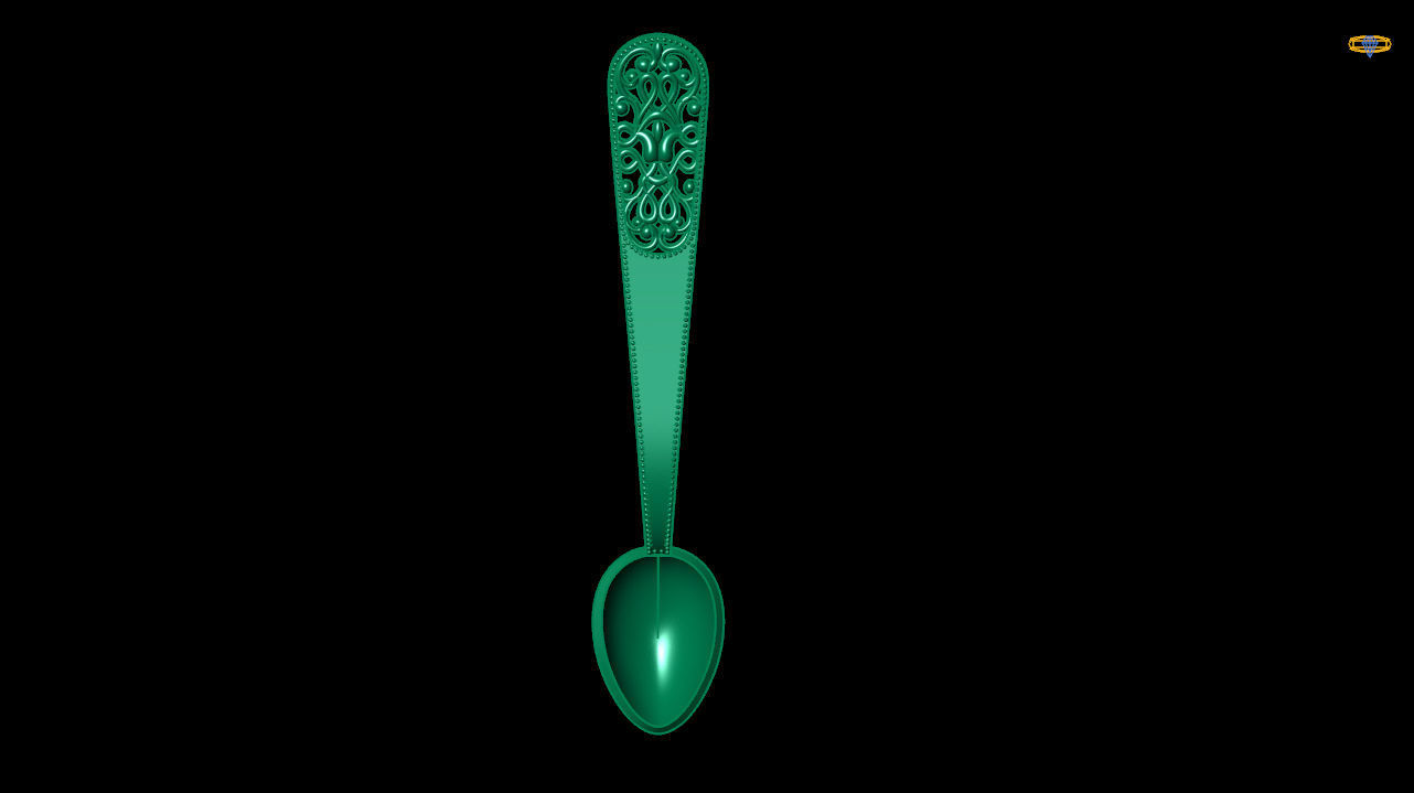 tea spoon  -  gold spoon- silver spoon - 3d print file 3D print model_13