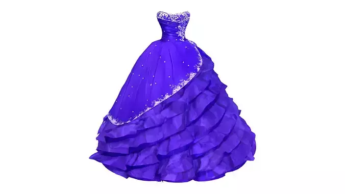 Strapless Ball Gown with Ruffles