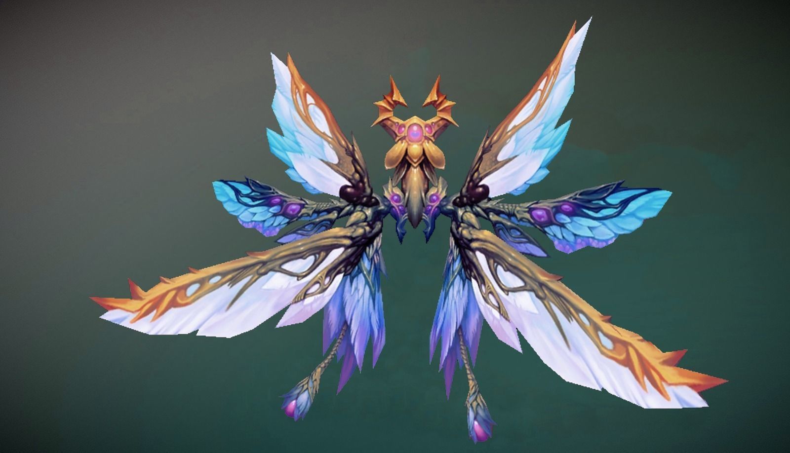 Futuristic Butterfly Wing Low-poly 3D model_12