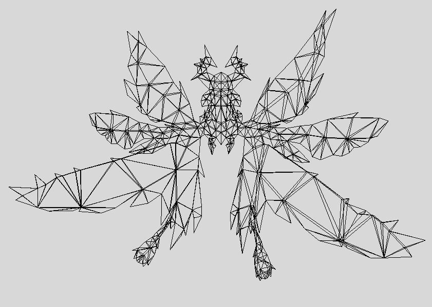 Futuristic Butterfly Wing Low-poly 3D model_3