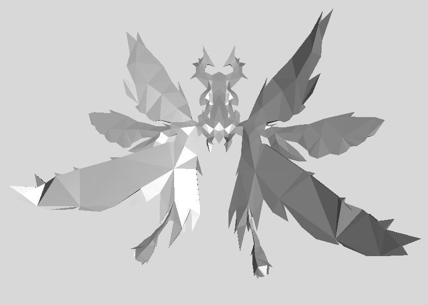 Futuristic Butterfly Wing Low-poly 3D model_5