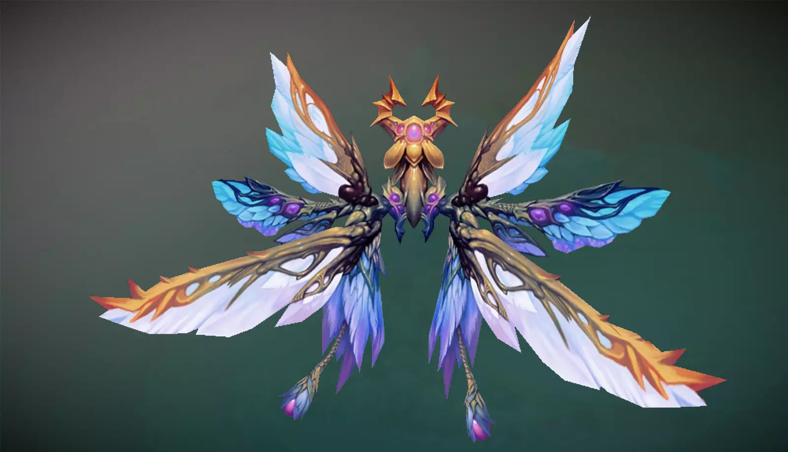 Futuristic Butterfly Wing Low-poly 3D model_0