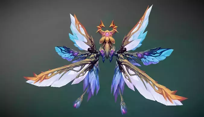 Futuristic Butterfly Wing Low-poly 3D model