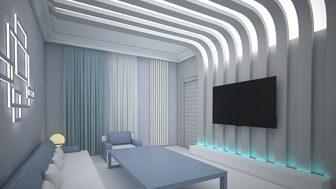 livingroom  modern Low-poly 3D model
