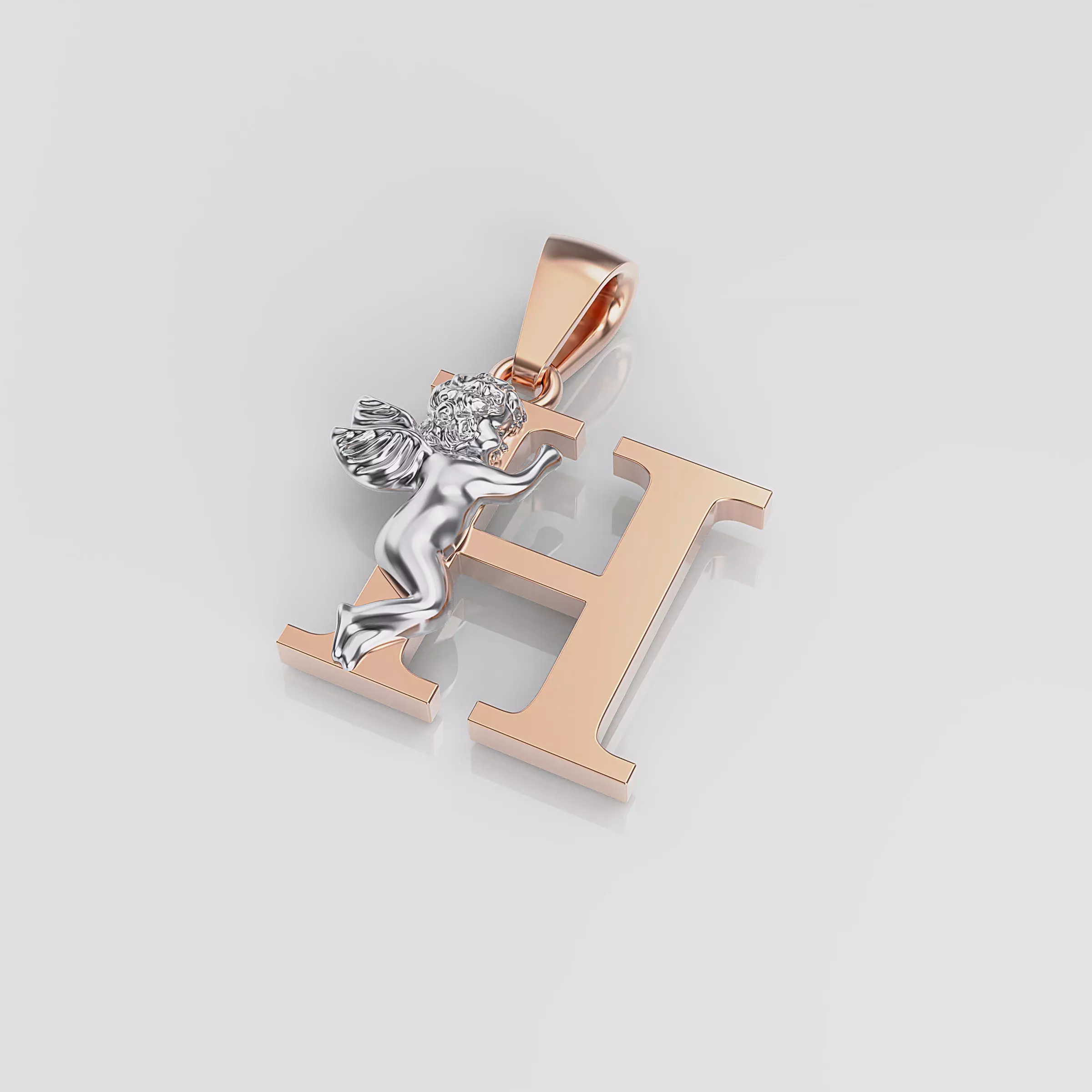 Pendant Letter H 3D print model_0