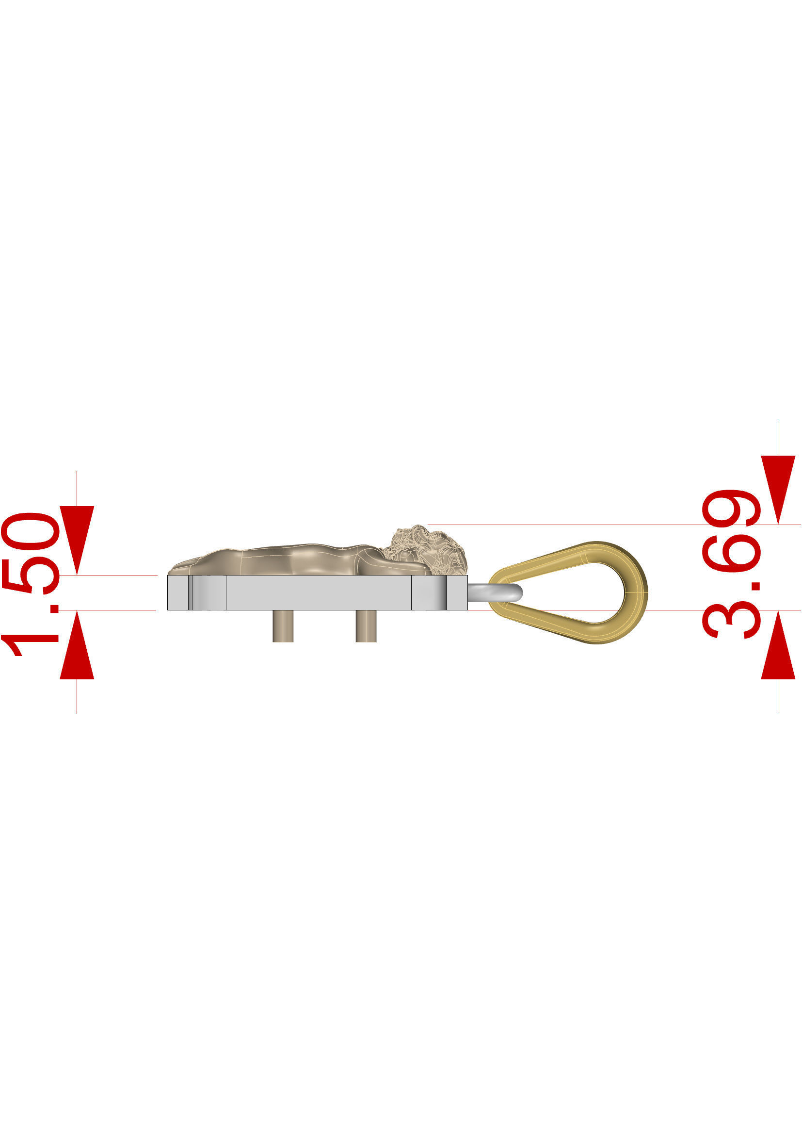 Pendant Letter H 3D print model_14