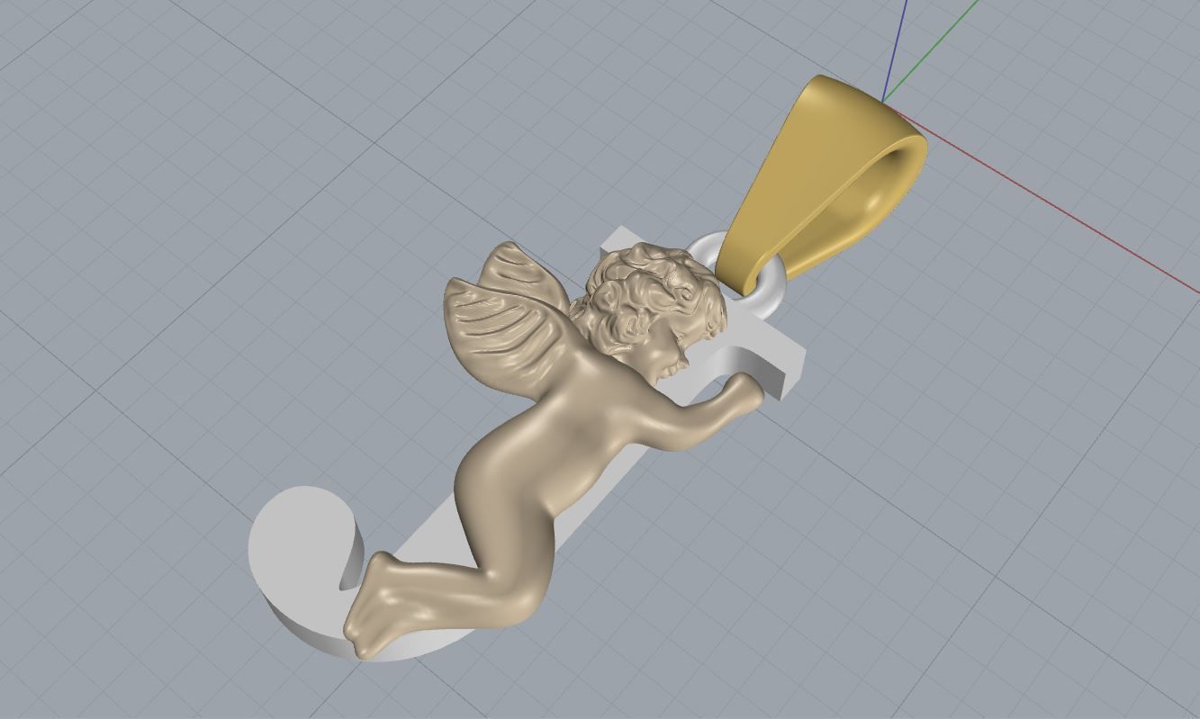 Pendant Letter J 3D print model_11
