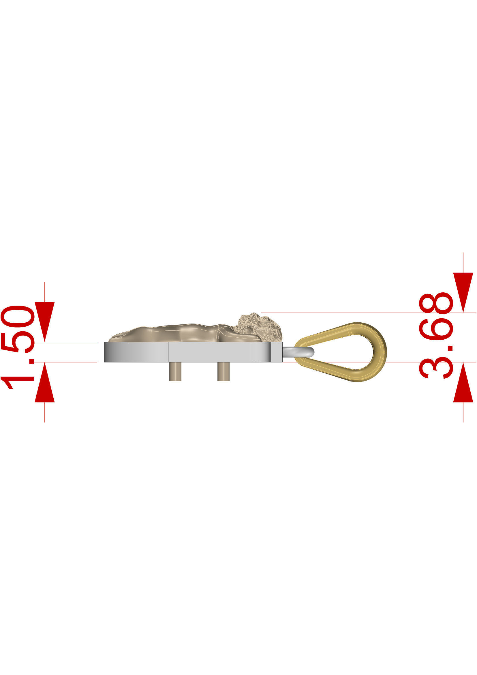 Pendant Letter J 3D print model_14