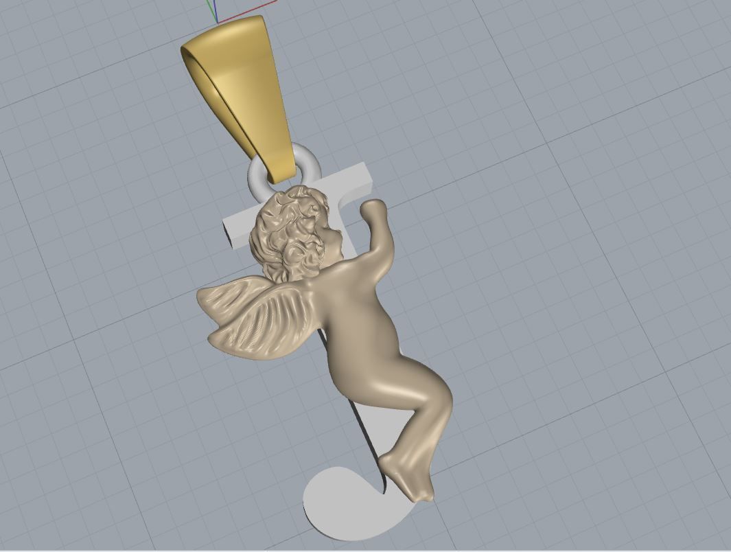 Pendant Letter J 3D print model_3