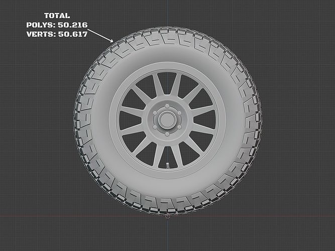 Wheel Tire Off Road - Bundle Low-poly 3D model 7