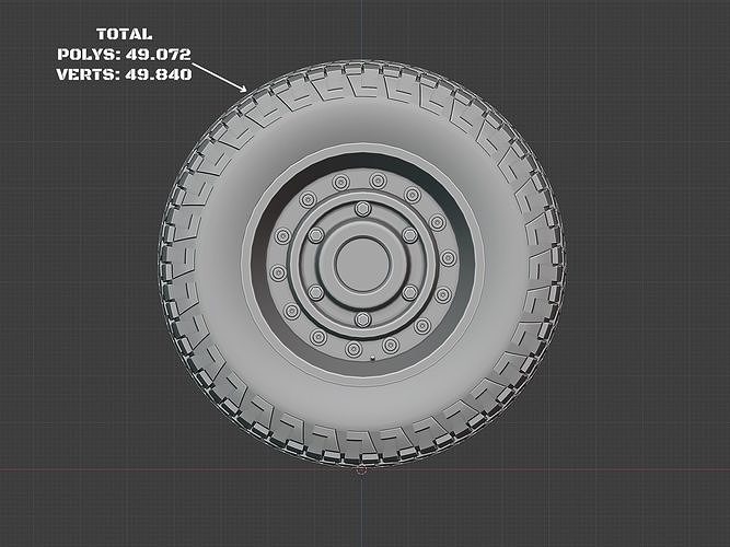 Wheel Tire Off Road - Bundle Low-poly 3D model 6