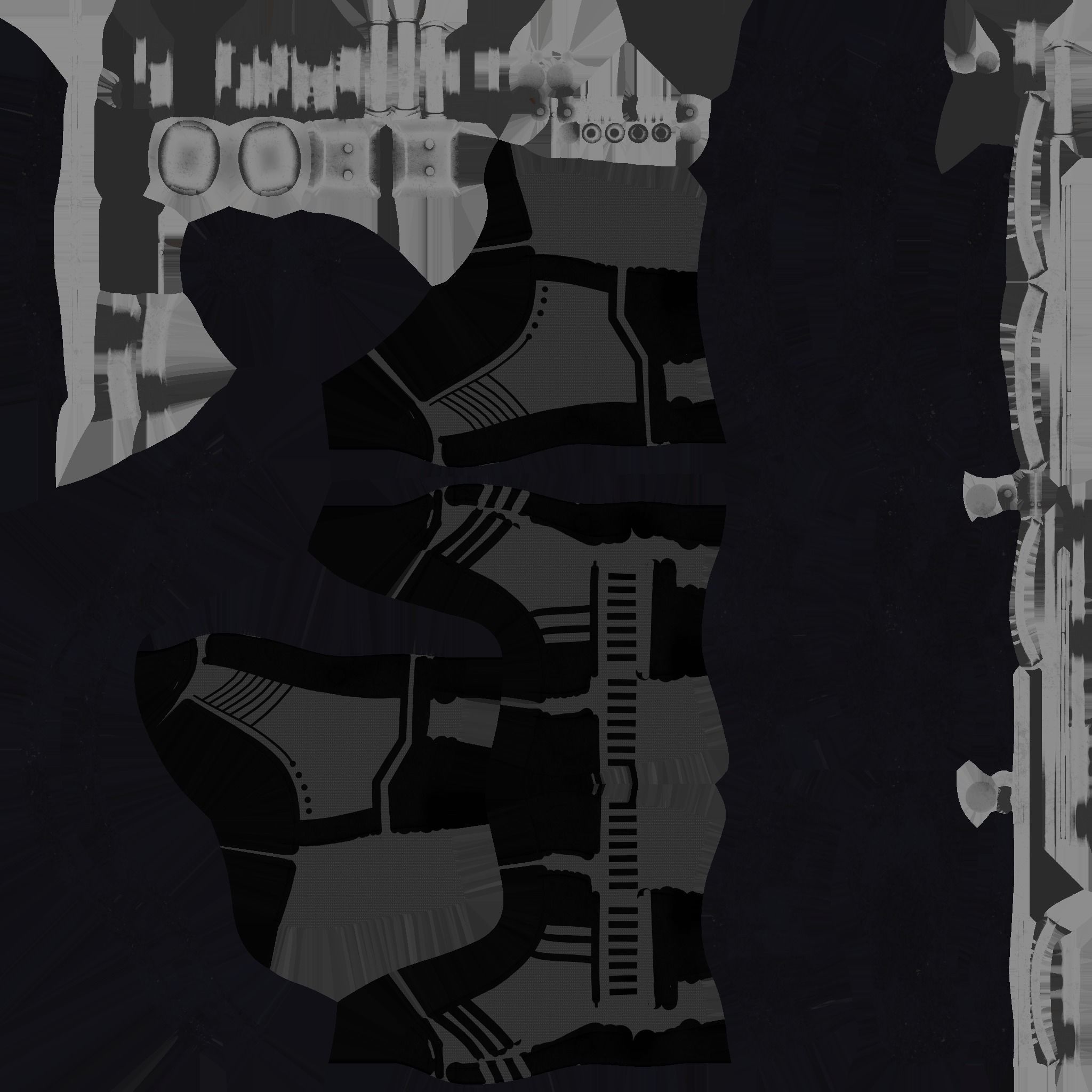 SciFi Boots A01 Full Black - Character Design Fashion Low-poly 3D model_18