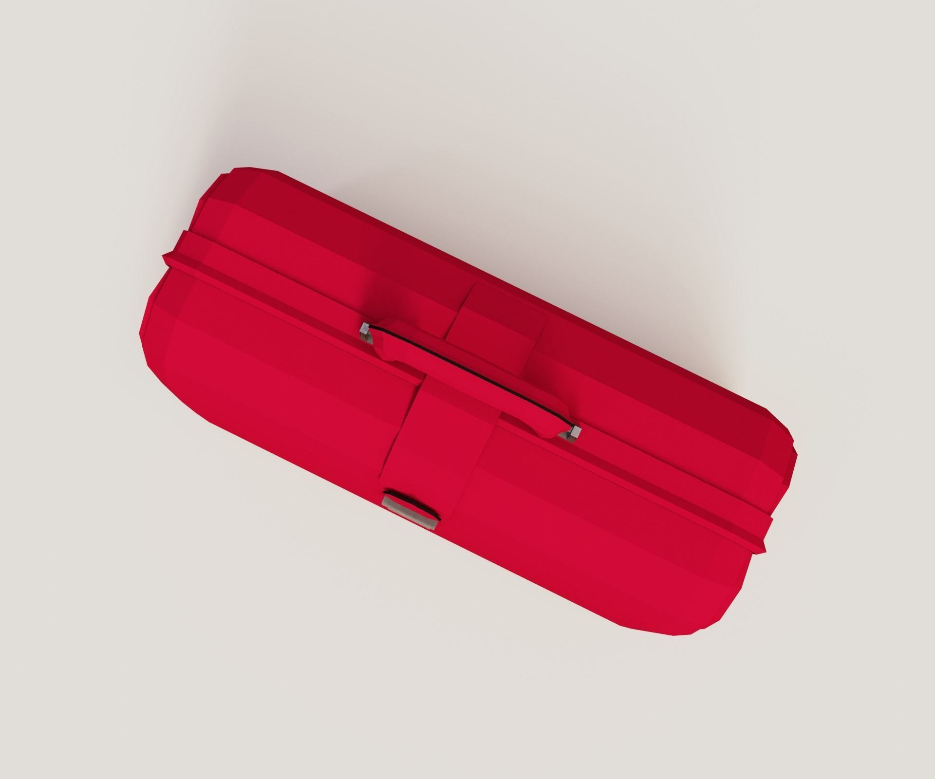 Red valise Low-poly 3D model_4