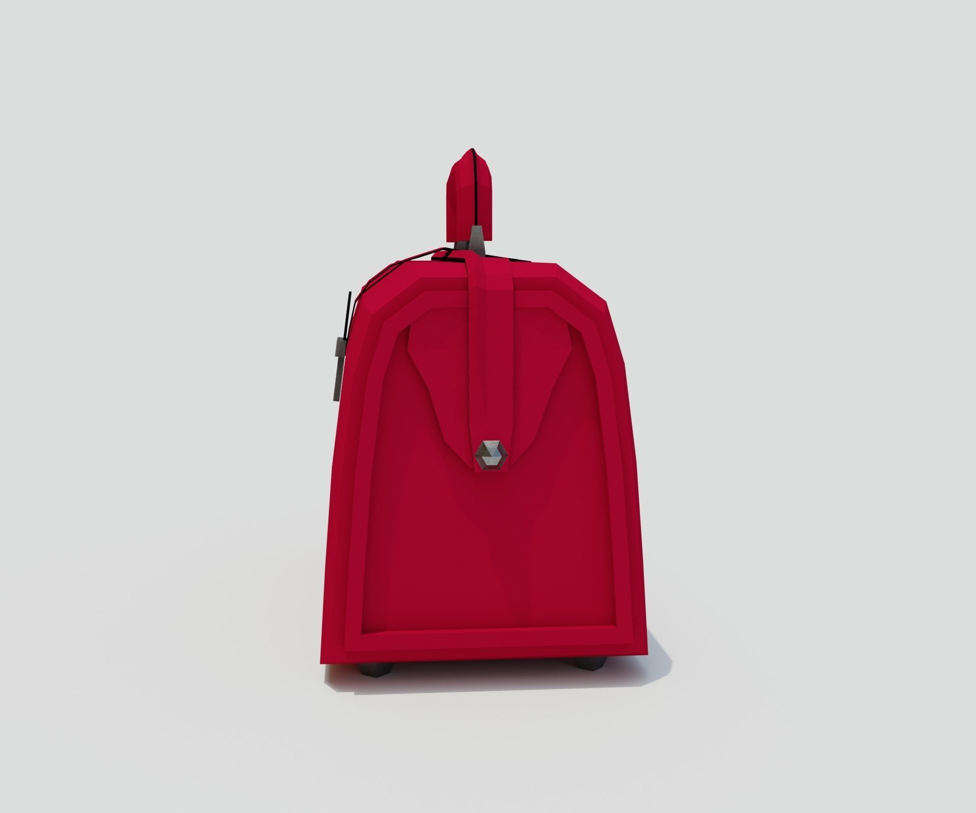 Red valise Low-poly 3D model_8