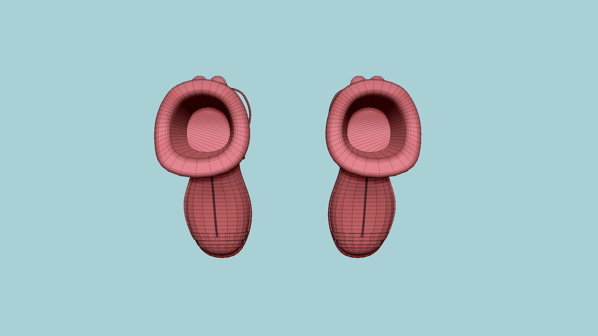 SciFi Boots A02 Red Black - Character Design Fashion Low-poly 3D model_14