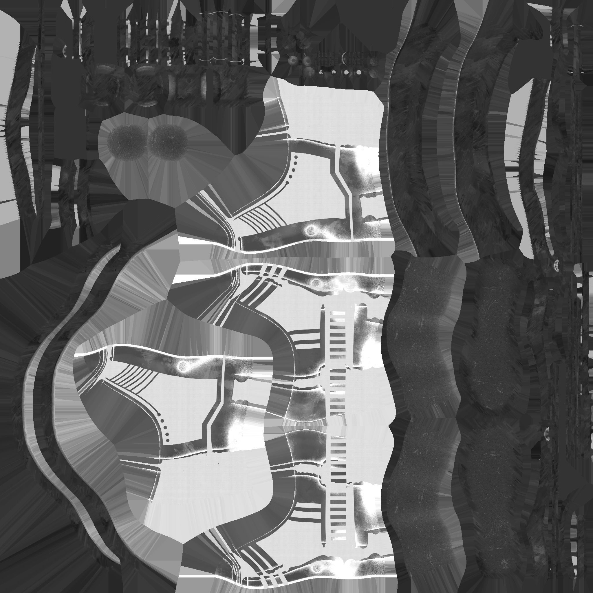 SciFi Boots A03 White Gold - Character Design Fashion Low-poly 3D model_23