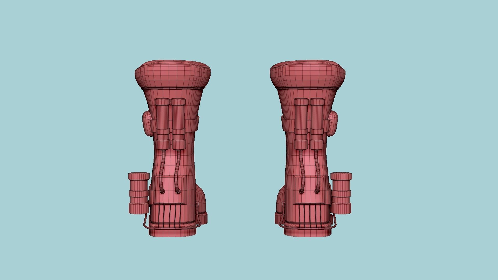 SciFi Boots A04 Black Gold - Character Design Fashion Low-poly 3D model_15